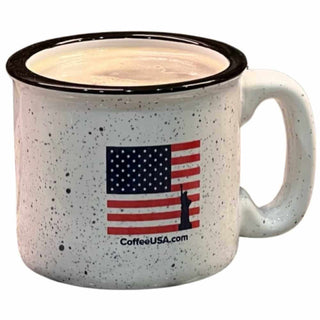 American Flag Mug - Ceramic Campfire Mug USA  Patriotic