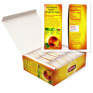 Lipton Tea Bags - 100% Natural, Regular - 100ct Box - Coffee Wholesale USA